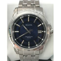 BULOVA STAINLESS STEEL W/ BLUE DIAL MEN'S WATCH