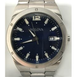 BULOVA STAINLESS STEEL W/ BLUE DIAL MEN'S WATCH