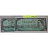 Image 1 : 1967 CANADIAN CENTENNIAL $1.00 BANK NOTE X2