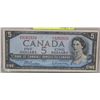 Image 1 : 1954 CANADIAN $5.00 BANK NOTE