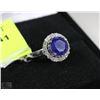 Image 1 : #9-BLUE SAPPHIRE &CZ .925 SOLID SILVER RING