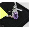Image 1 : #3-NATURAL AMETHYST &CZ.925 SOLID SILVER RING
