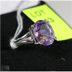 #21-NATURAL AMETHYST .925 SOLID SILVER RING