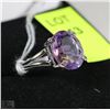 Image 1 : #21-NATURAL AMETHYST .925 SOLID SILVER RING