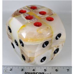 LARGE DECORATIVE DICE SCULPTURE MADE OF ONYX STONE