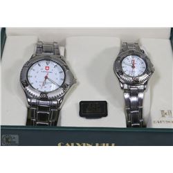 HIS & HER'S "CALVIN HILL" WATCH SET IN CASE
