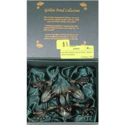 GOLDEN POND COLLECTION  GREEN FROG FIGURINE