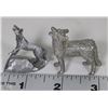 Image 1 : PAIR OF PEWTER WOLVES