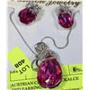Image 1 : AUSTRIAN CRYSTAL NECKLACE AND EARRINGS SET
