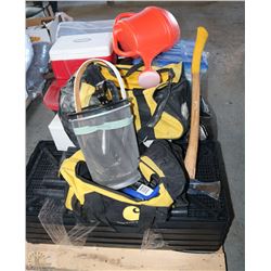 PALLET OF ESTATE GOODS INCL SHELVING UNIT, TOOLS,