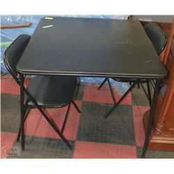 FOLDING CARD TABLE WITH 2 CHAIRS (SMALL TARE ON