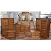 Image 1 : 8PC BEDROOM SUITE INCL HEABOARD,RAILS,DRESSER WITH