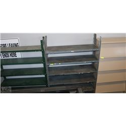 THREE ASSORTED HEAVY METAL SHOP SHELVES