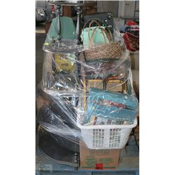 PALLET OF MISC HOUSEHOLD INCL LED CHRISTMAS LIGHTS