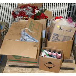 PALLET OF CHRISTMAS ITEMS AND HIGH PERFORMANCE