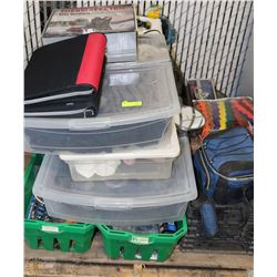 PALLET WITH TOOLS AND HOUSEHOLD MISC.