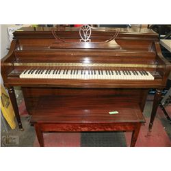MASON AND RISCH PIANO WITH BENCH (NEEDS WORK)