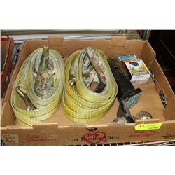 FLAT OF HEAVY DUTY RATCHET STRAPS WITH DROP DOWN