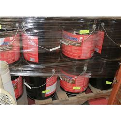 PALLET WITH 24 FIVE GALLON PAILS OF WOOD FLOORING