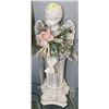 Image 1 : LARGE CERAMIC ANGEL SITTING ON LION HEAD PEDESTAL