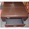 Image 1 : BROWN LEATHER OTTOMAN WITH DRAWER
