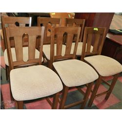 SET OF 6 COUNTER HEIGHT HIGH BACK CHAIRS WITH