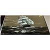Image 1 : 1973 OCEAN SHIP PRINT ON FRAMED MIRROR (37" X 25"