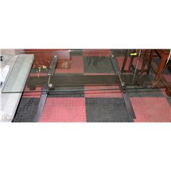 LARGE GLASS COFFEE TABLE 55"X27"X16" TALL