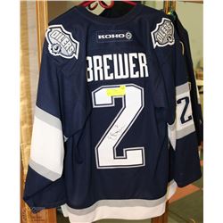 BREWER #2 EDMONTON OILER SIGNED JERSEY