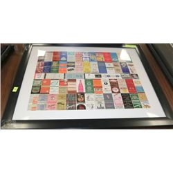 FRAMED VINTAGE MATCHBOOK COVERS