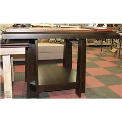 WOOD 2 TONE BAR TABLE WITH BUTTERFLY LEAF