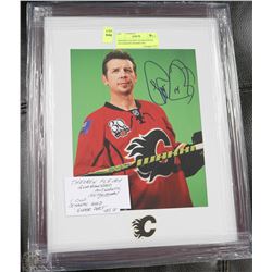 THEOREN FLEURY GUARANTEED AUTOGRAPH FRAMED PIC,
