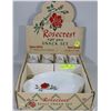 ROSECREST 8 PIECE MILK GLASS, SNACK SET