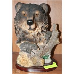 BEAR HEAD FIGURINE 12" TALL