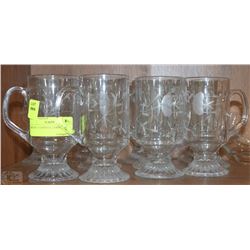 SET OF 11 CRYSTAL COFFEE CUPS & 6 MATCHING BOWLS