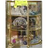 ESTATE MADE DISPLAY WITH CRYSTALS GEODES AND MORE