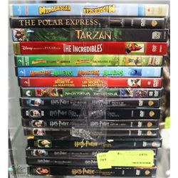 BUNDLE OF 16 HARRY POTTER AND CHILDRENS DVDS
