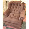 BROWN PATTERNED PALISER SWIVEL ROCKER