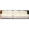 NEW WHITE BONDED LEATHER RECLINING SOFA AND