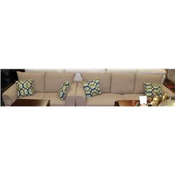 SHOWHOME BEIGE FABRIC SOFA AND LOVE SEAT WITH
