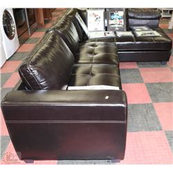 NEW  DARK BROWN LEATHERETTE L SHAPED SECTIONAL