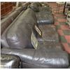 DARK BROWN LEATHER SOFA, LOVE SEAT AND CHAIR