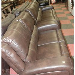 NEW BROWN LEATHERETTE RECLINING SOFA AND LOVE SEAT