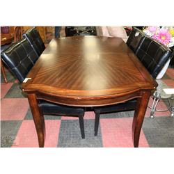 KITCHEN TABLE AND 4 LEATHERETTE CHAIRS