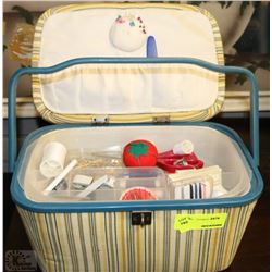SEWING BASKET WITH CONTENTS