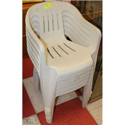 SET OF 6 PLASTIC OUTDOOR CHAIRS