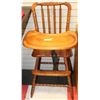 Image 1 : VINTAGE SOLID WOOD CHILDRENS HIGH CHAIR