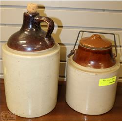 VINTAGE ESTATE LIQUOR JUG WITH PICKLE CROCK