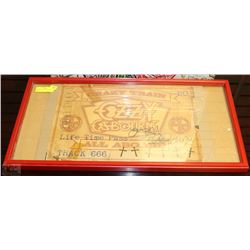 OZZY OZBOURNE SIGNED TOUR POSTER