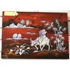 Image 1 : ORIENTAL ART - PAINTED WITH INLAID MOTHER OF PEARL
